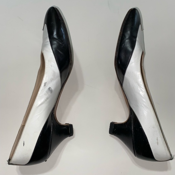 Ferragamo kitten heels black and white vintage size 6.5 - Picture 2 of 6